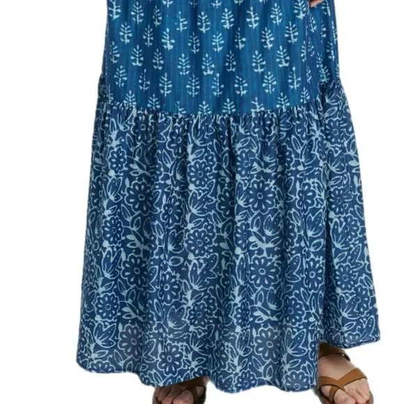 NWT Faherty Blue Bobo Sunchaser Tiered Maxi Dress Size S - Picture 4 of 5
